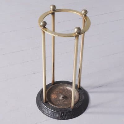 Mid Victorian Brass and Cast-Iron Circular Stick Stand - Image 4