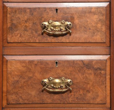 Pair of Late 19th Century Burr Walnut Neat Size Chest of Drawers/Bedside Lockers Antique Cabinets 6