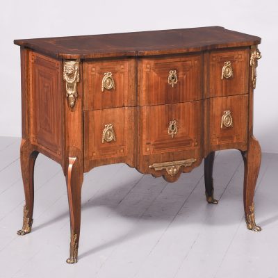 Early 19th Century French Inlaid Rosewood Two Drawer Commode of Desirable Proportions Antique Cabinets 3