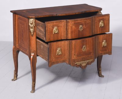 Early 19th Century French Inlaid Rosewood Two Drawer Commode of Desirable Proportions Antique Cabinets 12