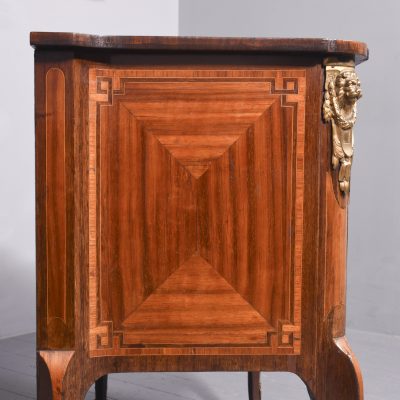 Early 19th Century French Inlaid Rosewood Two Drawer Commode of Desirable Proportions Antique Cabinets 13