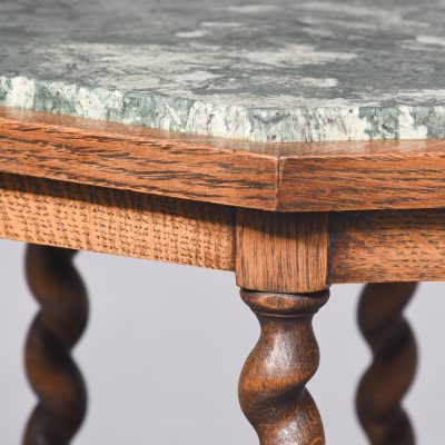 Marble Top Octagonal Oak Table Antique Tables 8