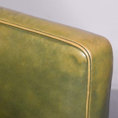 Green Leather Upholstered Library Chair Antique Chairs 5