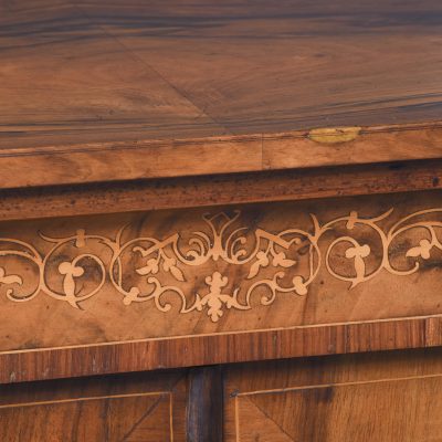 Mid-Victorian Marquetry Inlaid Two-Door Walnut Credenza Antique Cabinets 9