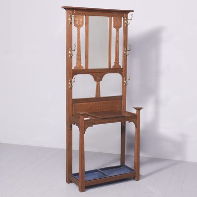 Glasgow Style Art Nouveau Oak Hallstand hall stand Antique Furniture 3