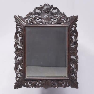 Profusely Carved Oak Wall Mirror wall mirror Antique Mirrors 3