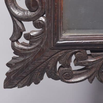 Profusely Carved Oak Wall Mirror wall mirror Antique Mirrors 5