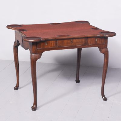 George II Mahogany Fold-Over Card Table Antique Furniture 7