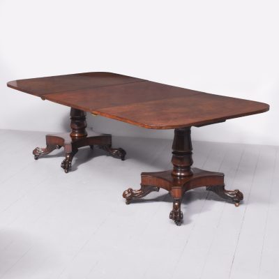 Mahogany Twin Pillar Dining Table dining table Antique Furniture 3