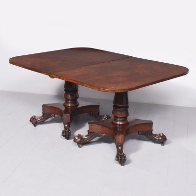 Mahogany Twin Pillar Dining Table dining table Antique Furniture 10