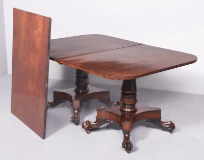 Mahogany Twin Pillar Dining Table dining table Antique Furniture 11