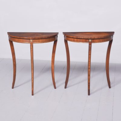 Pair of Georgian Style Demi-lune tables Antique Tables 3