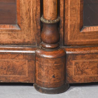 Quality Inlaid Burr Walnut Victorian Bow-End Credenza Antique Chairs 7