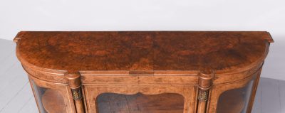 Quality Inlaid Burr Walnut Victorian Bow-End Credenza Antique Chairs 9