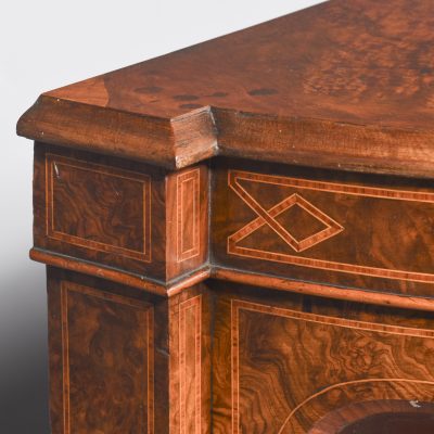 Quality Inlaid Burr Walnut Victorian Bow-End Credenza Antique Chairs 10