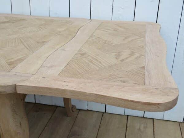 Bleached Oak French Extending Dining Table bleached oak Antique Desks 11