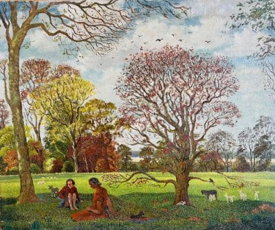 Original oil on canvas ‘Springtime’ by Hugh Griffiths 1916-2005. Signed and dated 1950. Antique Art 3