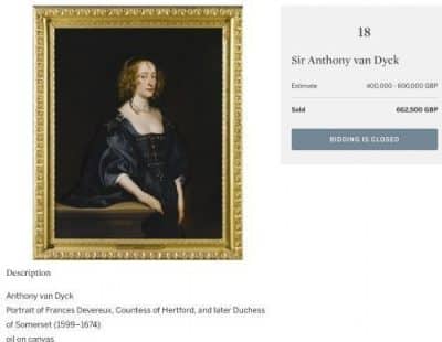 Van Dyck Portraits Lady Frances Seymour Studio Of Sir Anthony Van Dyck Dutch Golden Age 17th Oil Paintings 17th cent oil paintings Antique Art 10