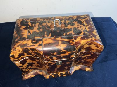 Tortoise Shell Tea Caddy Antique Boxes 4