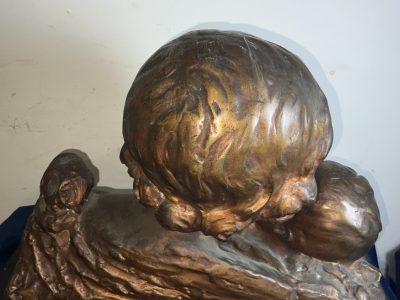 MOTHER & CHILD BRONZE ON MARBLE FRENCH 19TH CENTURY ART NOUVEA Bronzes Silver Metals 16