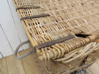 1920’s English Wicker Laundry Basket Antique Chests 6