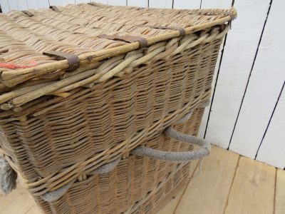 1920’s English Wicker Laundry Basket Antique Chests 10