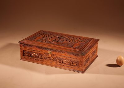 Chinese Canton Large Very Fine Carved Wooden Box Circa 1900 Asian Antiques, Antique Boxes 5