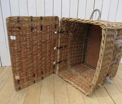 1920’s English Wicker Laundry Basket Antique Chests 5