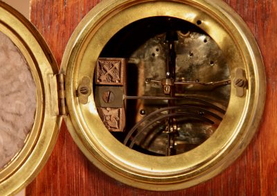 Art Nouveau/Deco Gustav Serrurier-Bovy (1858-1910) A Rare Oak And Brass Clock Garniture, Circa 1900-10. Clock Garniture Antique Clocks 14