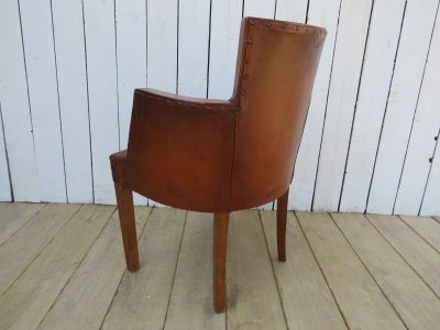 Art Deco French Leather Bridge Chair Antique Chairs 5