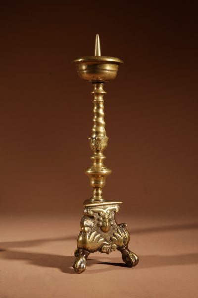 A Real Pair Of Original Southern Netherlands (Flemish) Brass Pricket Candle Sticks Circa 1680. candle Antique Lighting 5