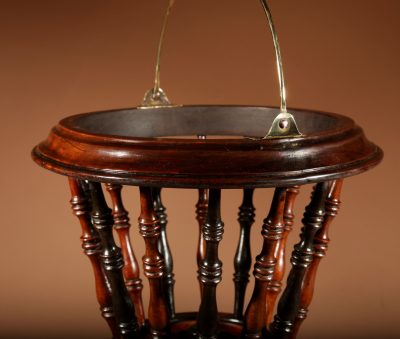 A Beautiful Walnut And Ebonised Tea Stove Bucket/Peat Bucket Planter/Jardinière. planter Antique Furniture 9