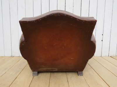 1940’s French Leather Club Chair Antique Chairs 8