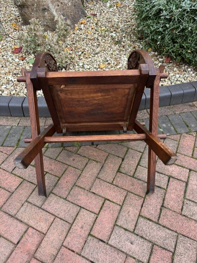 Glastonbury Carved Oak Armchair c1880 church Antique Chairs 5