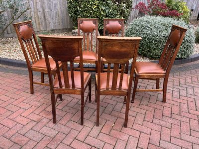 Set of Six Arts & Crafts Dining Chairs Antique dining chairs Antique Chairs 7