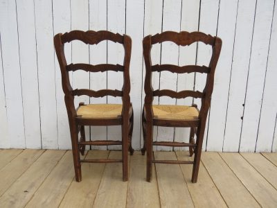 Set Of Six French Oak & Rush Seated Dining Chairs Antique Chairs 7