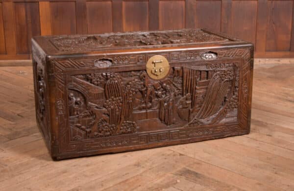 Carved Camphor Wood Blanket Box SAI2484 Antique Boxes 3