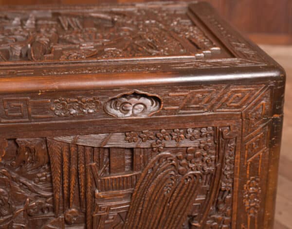 Carved Camphor Wood Blanket Box SAI2484 Antique Boxes 7