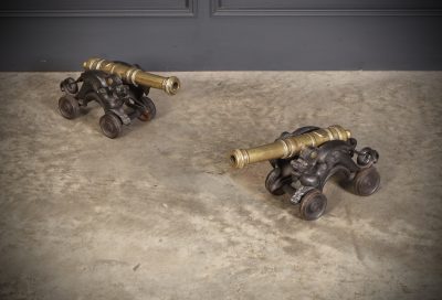 Pair of Brass & Cast Iron Table Top Cannons antique cannon Antique Guns 4