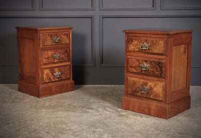 Pair of Victorian Walnut Bedside Chests antique chest Antique Chest Of Drawers 3