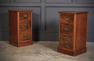 Pair of Victorian Walnut Bedside Chests antique chest of drawers Antique Chest Of Drawers 3