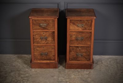 Pair of Victorian Walnut Bedside Chests - Image 4