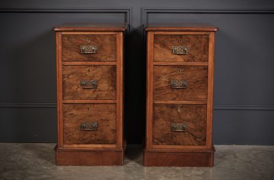 Pair of Victorian Walnut Bedside Chests antique chest of drawers Antique Chest Of Drawers 7