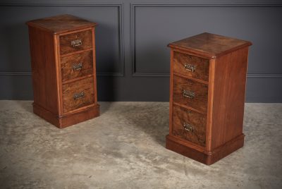 Pair of Victorian Walnut Bedside Chests antique chest of drawers Antique Chest Of Drawers 4