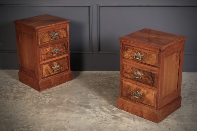 Pair of Victorian Walnut Bedside Chests antique chest Antique Chest Of Drawers 4