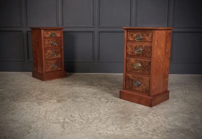 Pair of Walnut Bedside Chests Antique Chest Of Drawers 3