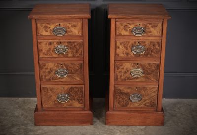 Pair of Walnut Bedside Chests Antique Chest Of Drawers 6