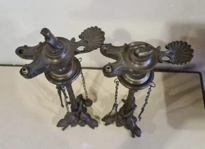 Antique French Bronze Candelstick, 2 piece Antique Furniture 7