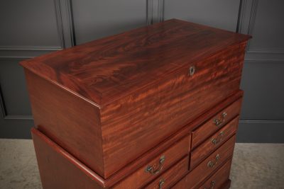 Rare Georgian Mahogany Blanket Box On Chest Antique Chest Of Drawers 5