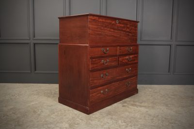 Rare Georgian Mahogany Blanket Box On Chest Antique Chest Of Drawers 3